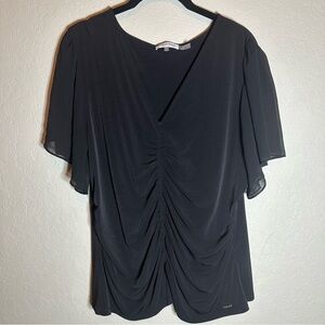 Calvin Klein Black Ruched Blouse